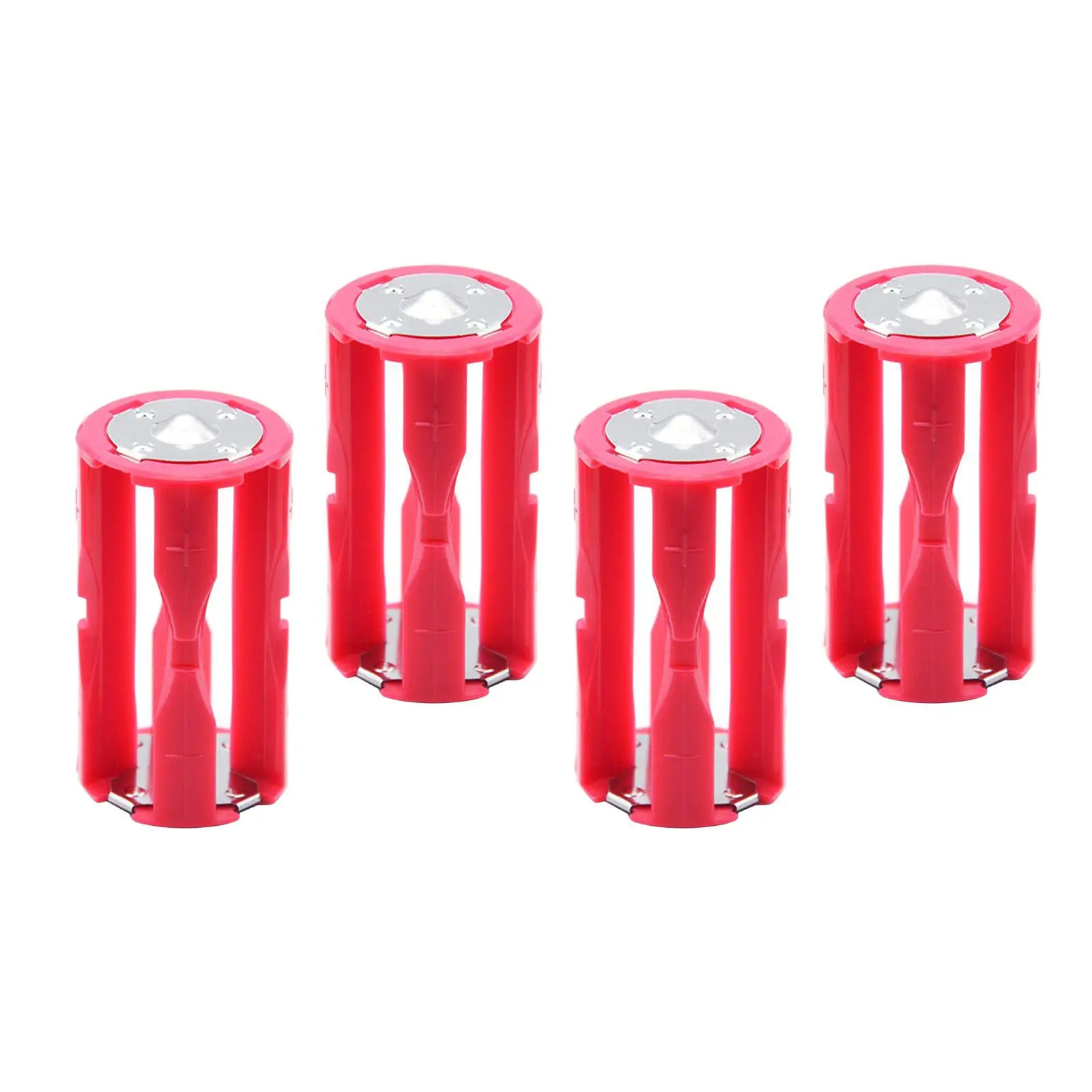 4Pcs Parallel Cell Adapter Battery Holder Reusable Rust Reistance Convenience 4AAA to C Size Converter 4AAA to 1C Size Converter