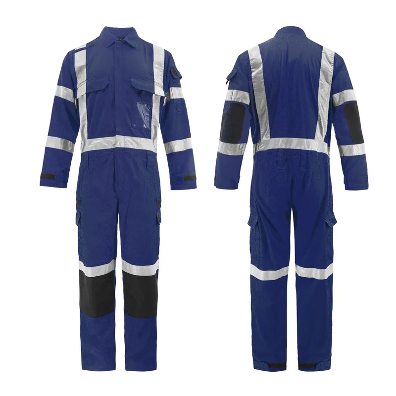 Men Work Uniforms Hi Vis Coveralls Workwear Safety Reflective Tapes Orange Workwear Workshop Mechanical Working Coveralls