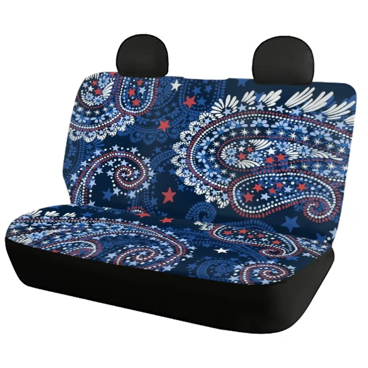 Front and Back Vehicle Seat Covers Deformation Punch Design Retro Comfortable Full Set Car Seat Covers Easy To Clean Install