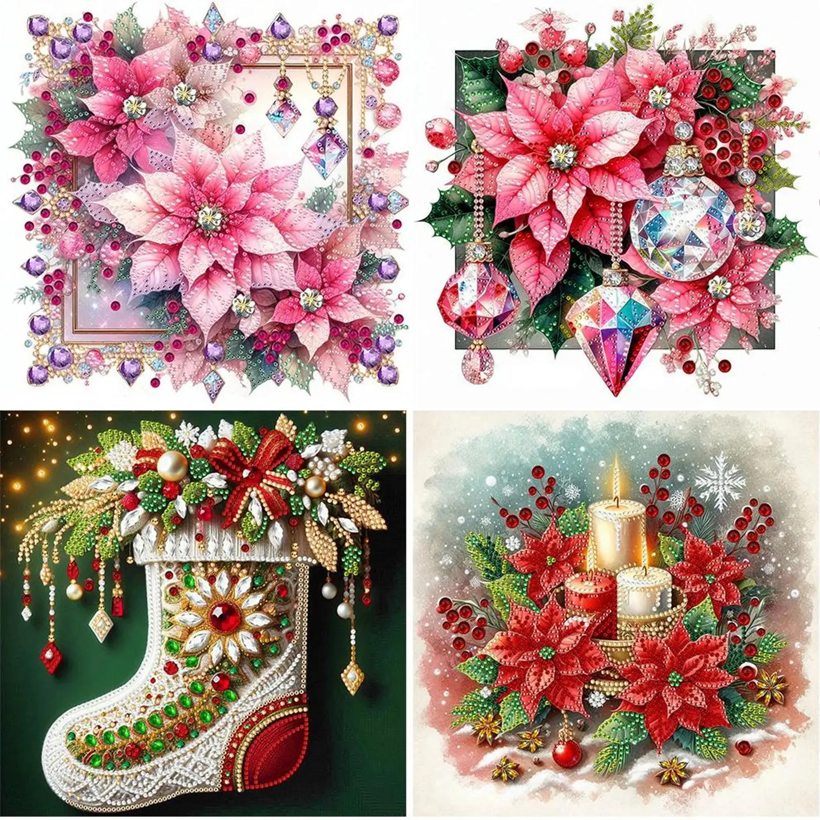 

30*30CM 5D DIY Partial Special Shaped Drill Christmas Stocking Diamond Painting Kit Xmas Home Decor Crafts Mosaic Painting