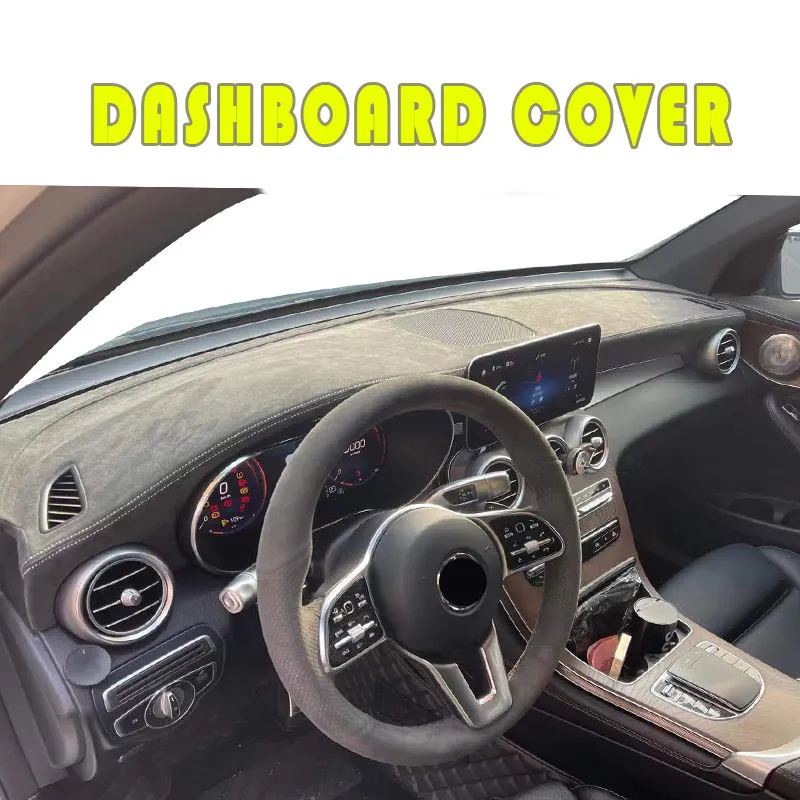 

Custom in Alcantara Car Dashboard Cover for Mercedes-Benz C-Class C200 C180 C260 C300 GLC 2016-2020 Wheel Cover Door Top Covers