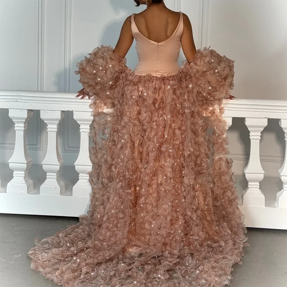 Classic Scoop Collar Appliuquins A-Line Formal Evening Dresses Birthday Party Prom Gowns Customized