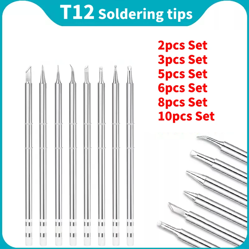 T12 Soldering Tip Set Electric Soldering Iron Tip For Universal T12 Welding Station Digital Hakko FX951