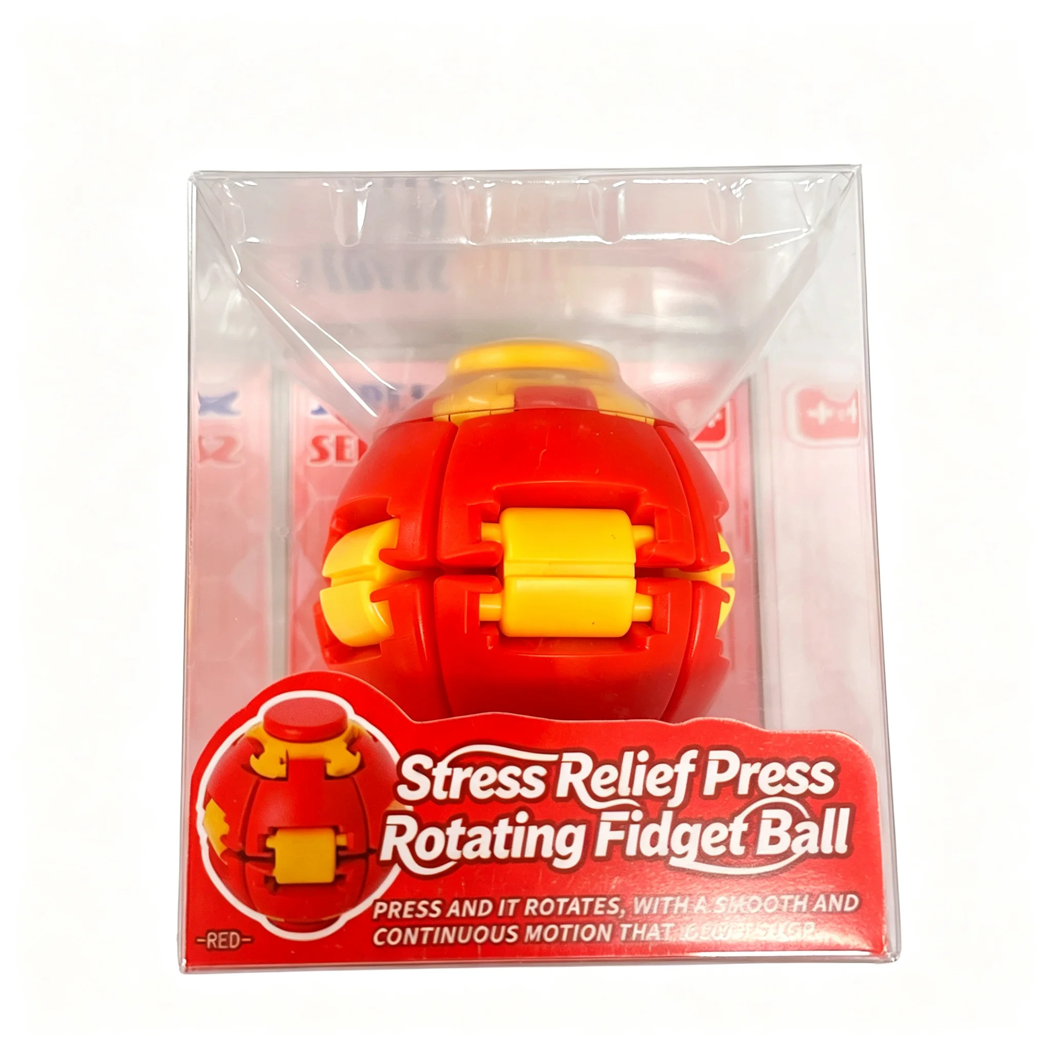 Multicolor Press Rotating Fidget Ball - Creative Finger Spinner Anti-Anxiety Focus Sensory Toy Portable Small Present image 3