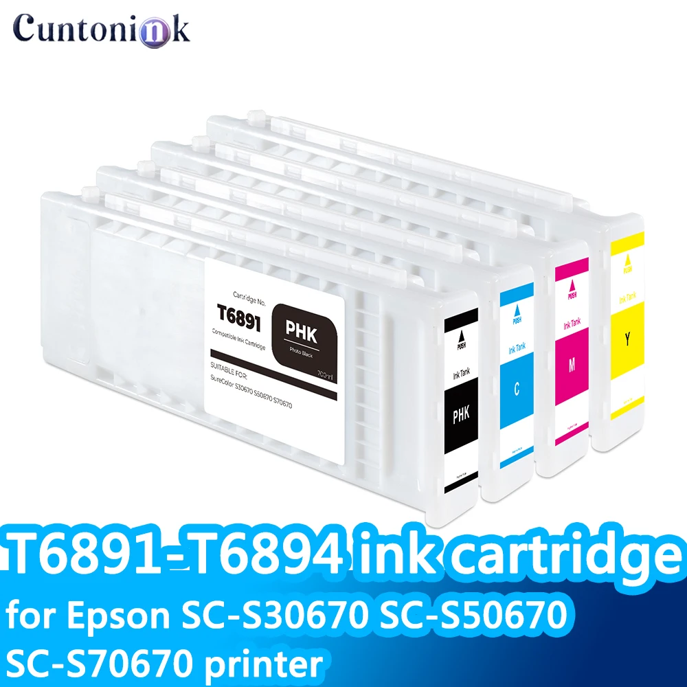 

T6891-T6894 Compatible ink cartridge With Eco-solvent Ink With one time use chip for Epson SC-S30670 SC-S50670 SC-S70670 printer