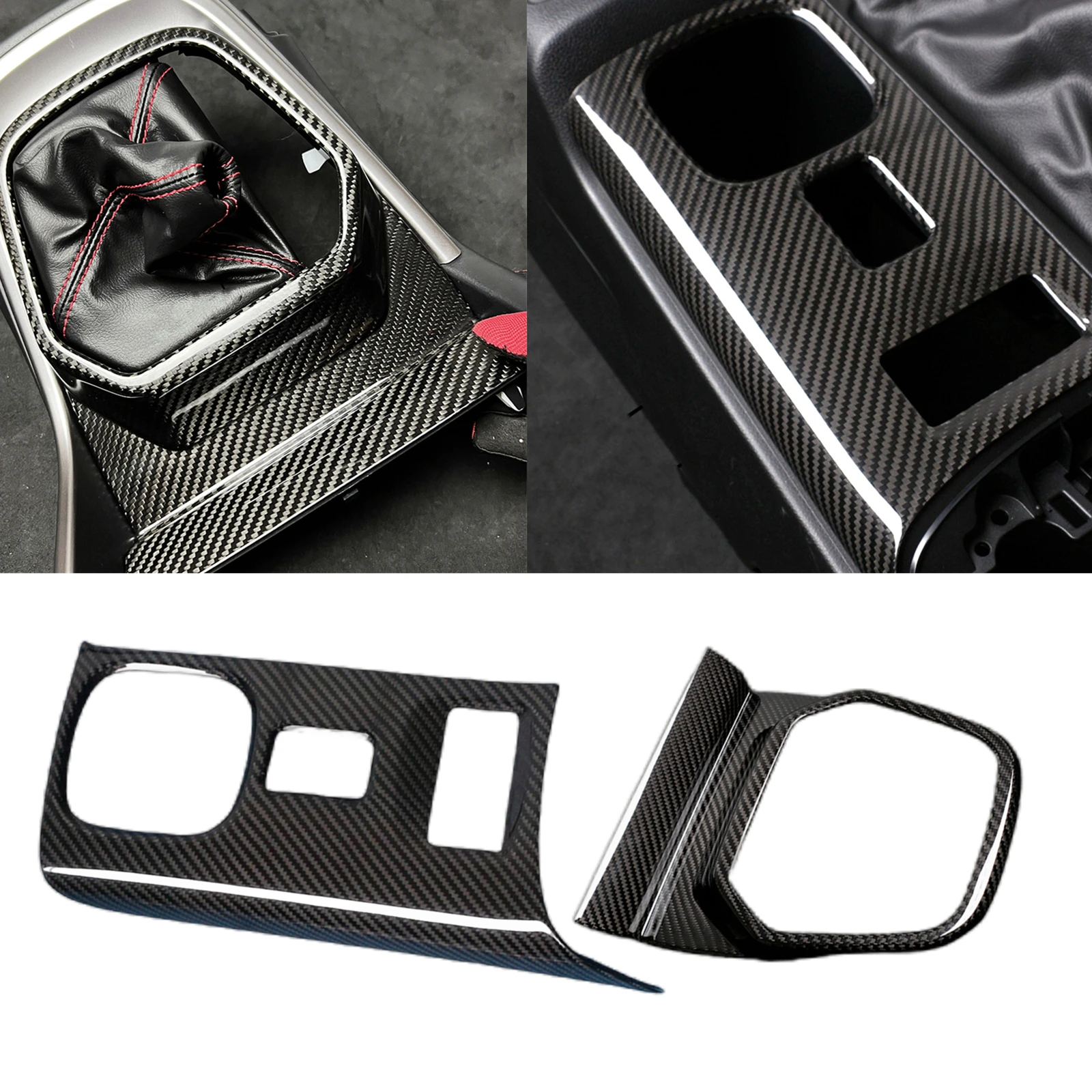 

For Subaru BRZ Toyota GR86 2022-24 Coupe 2-Door Carbon Fiber Center Console Gear Shift Box Seat Heating Button Panel Trim Cover