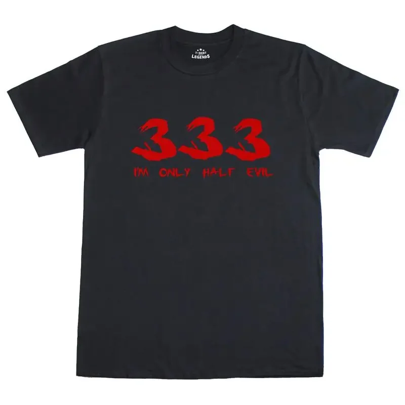 Halloween Camiseta 333 I'M Solo Media Mal Eslogan Divertido Hombre Corte Normal T shirt