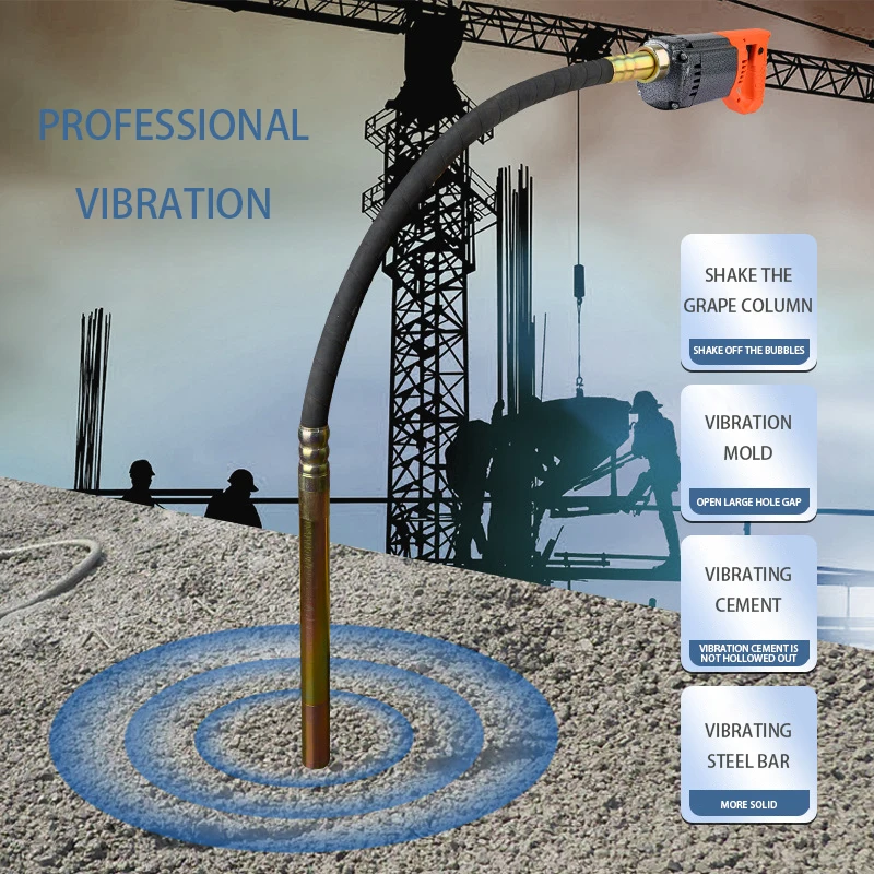 Z1D-50-1L 220V 1250w Hand-held Concrete Vibrator + 1.5M Vibrating Spear Industrial Portable Plug-in Vibrator Concrete Vibrator