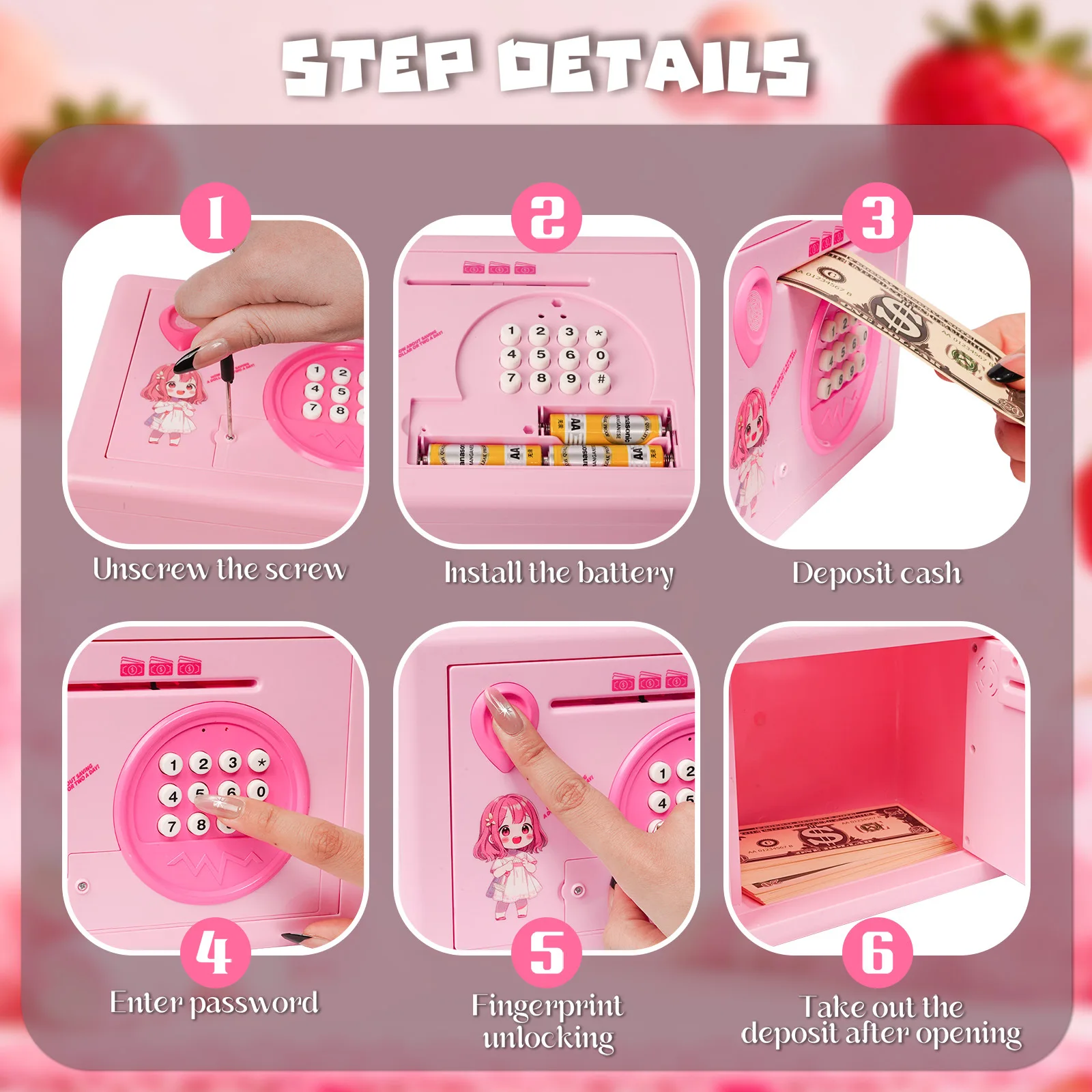 Sicheres Retro-Sparschwein mit elektrischem Passwort, kreatives Geschenk für Männer und Frauen, simuliertes Fingerabdruck-Sparschwein