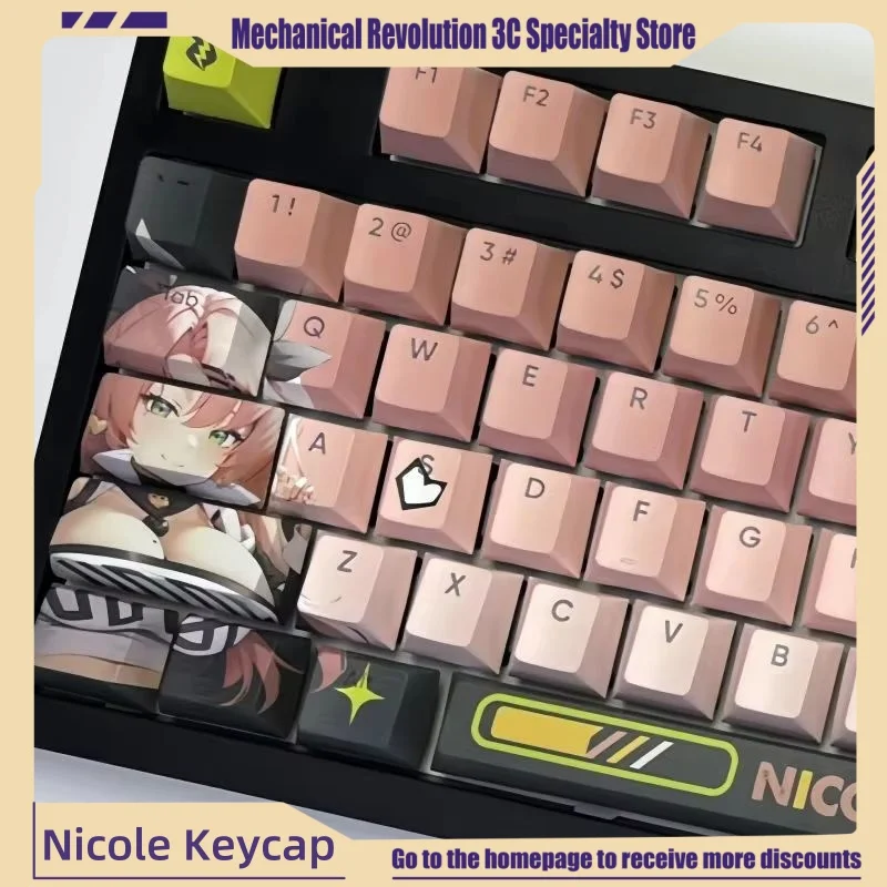 

Zenless Zone Zero Nicole Keycap 133 Keys Mechanical Keyboard Pbt Material Hot Sublimation Animation Peripheral Anime Key Caps