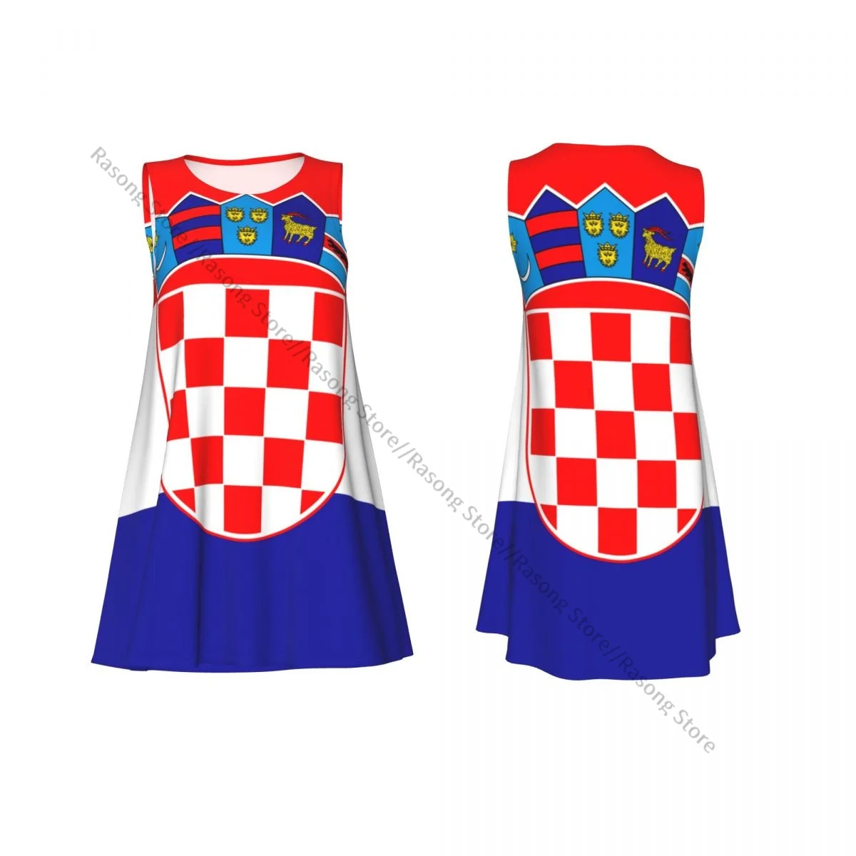 Sukienka damska z chorwacką flagą narodową Letnia koszulka na co dzień Plażowa sukienka na ramiączkach