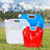 5L /10L 2pcs Outdoor Portable Folding Water Bag Travel Camping Plastic Large Capacity Water Storage Bags for Various Liquids