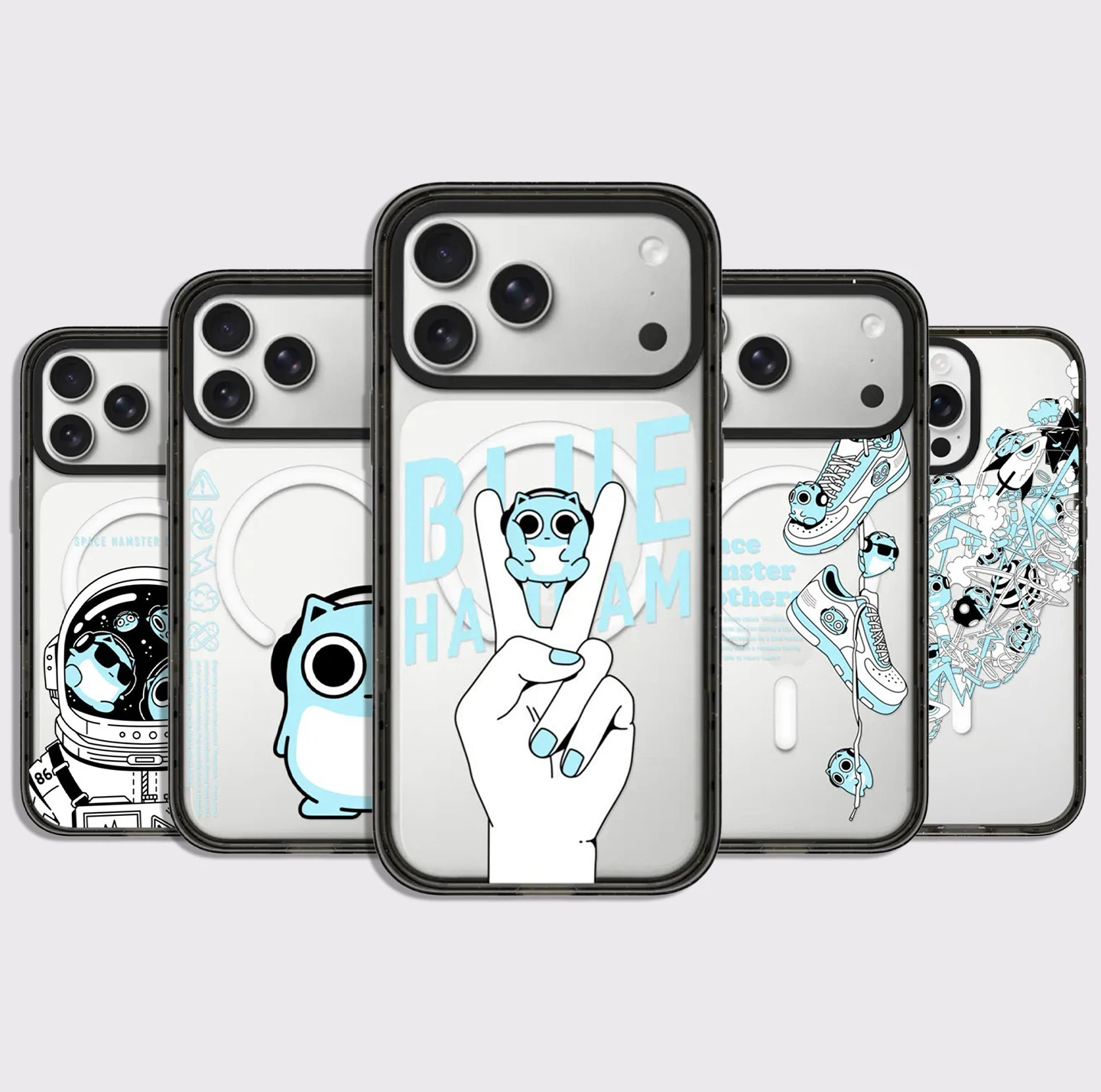 

Victory Sign Impact Black Border Magnetic Cover for IPhone 12 13 14 15 16 17 Pro Max Case for IPhone 17 Air