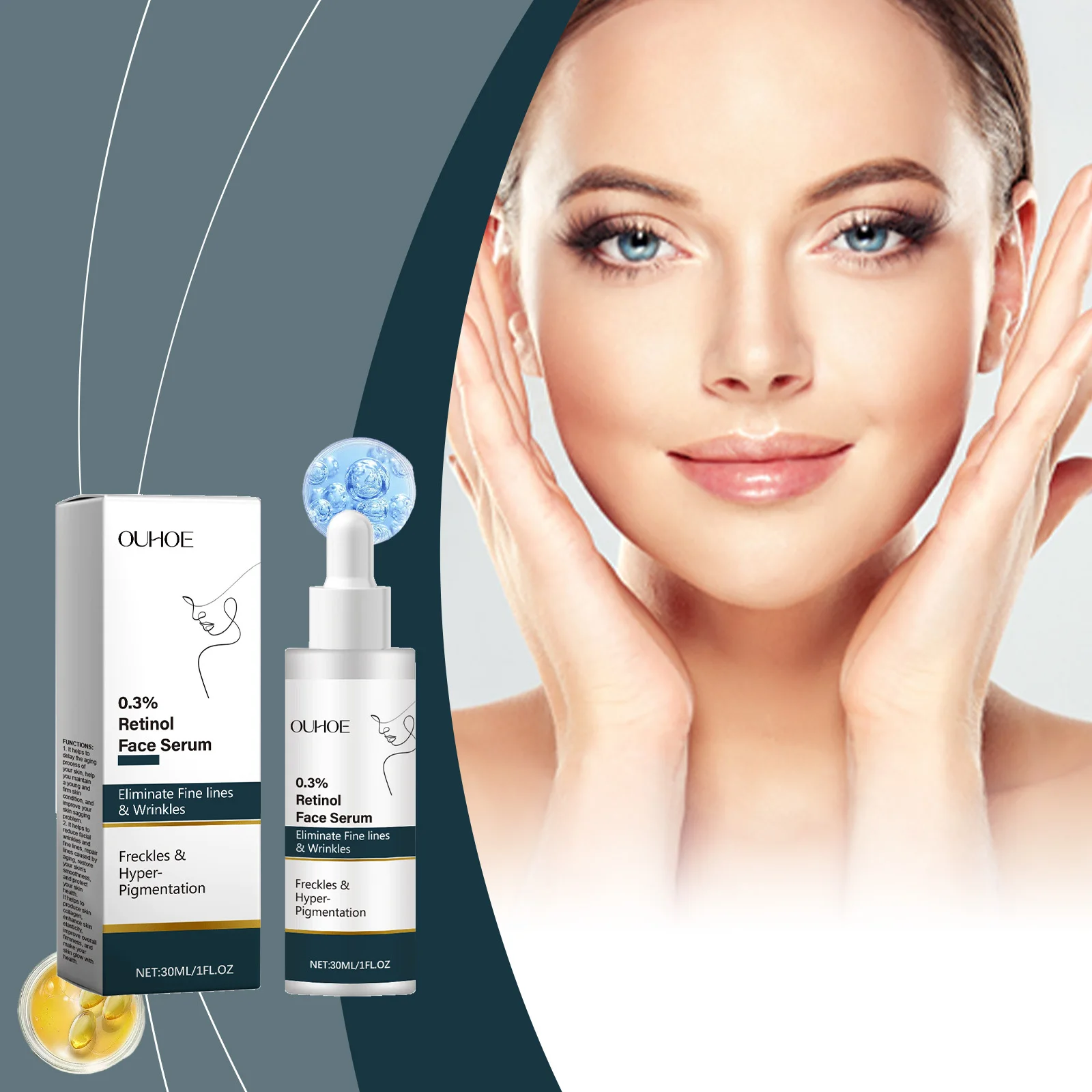 0.3% Retinol Face Serum - Anti-Aging Treatment for Wrinkles & Fine Lines, Dark Spot Corrector for Hyperpigmentation & Freckles