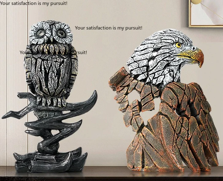 for Home Office Table New Resin Eagle Owl Sculpture Ornament, Modern Simple Desktop Decoration, Creative Animal Craft Decor