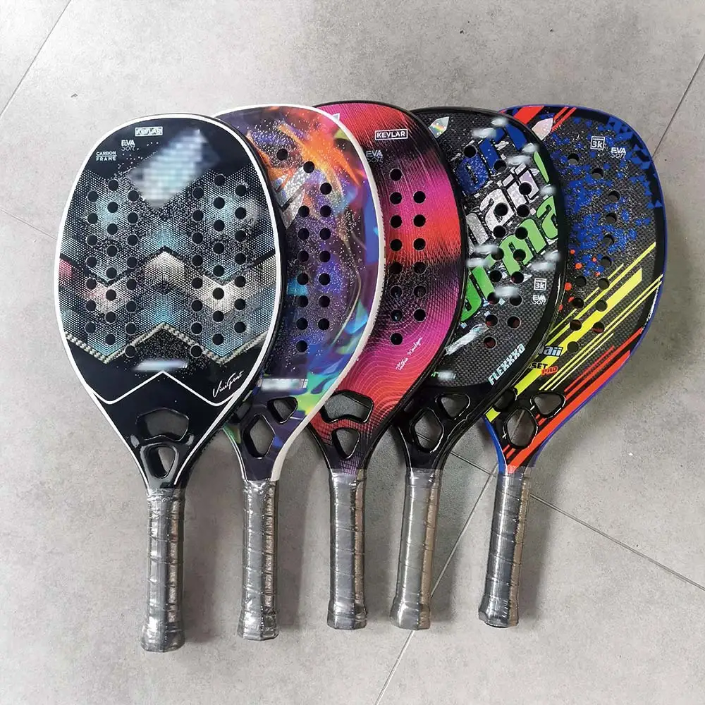 

Beach Tennis Racket-Beach Tennis Paddle with Carbon Fiber Grit Face with EVA Memory Foam Core Outdoor Sports Ball Racket