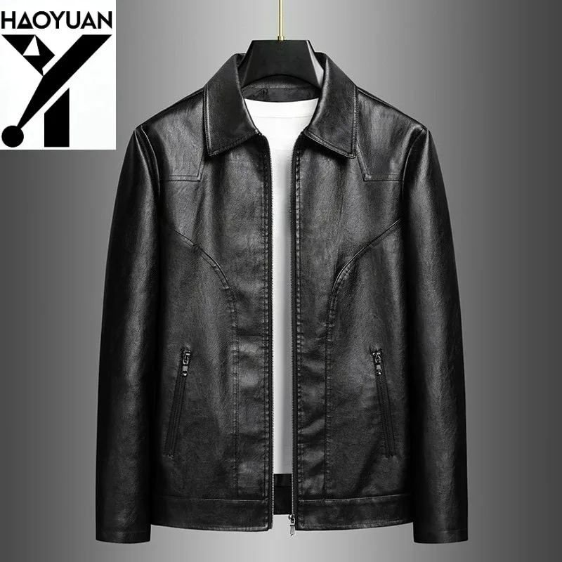 

Men's Fashionable Leather Jacket Slim Fit Handsome Casual Outdoor Cycling Hiking Camping Sports Workwear Daily Men's Home Jacket