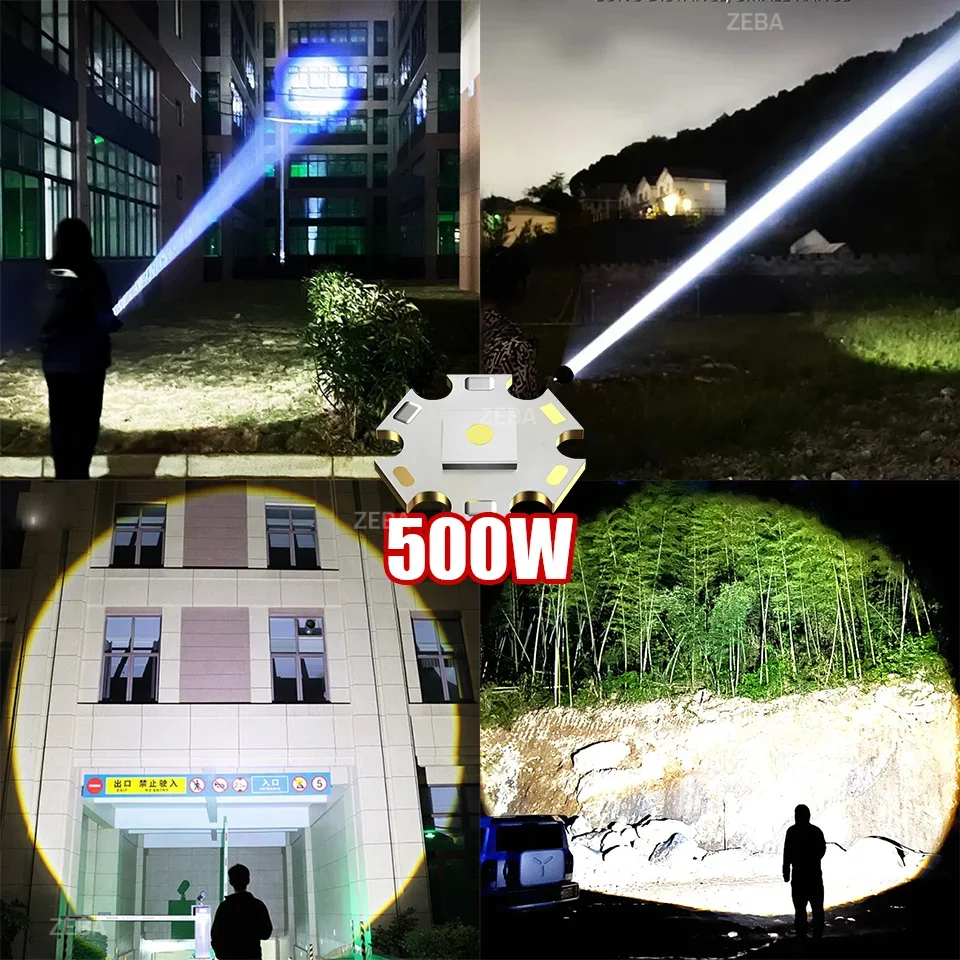 New 3800LM Powerful Flashlight Battery Display USB Rechargeable Light Telescopic Zoom Torch Lamp Outdoor Camping Fishing Lantern
