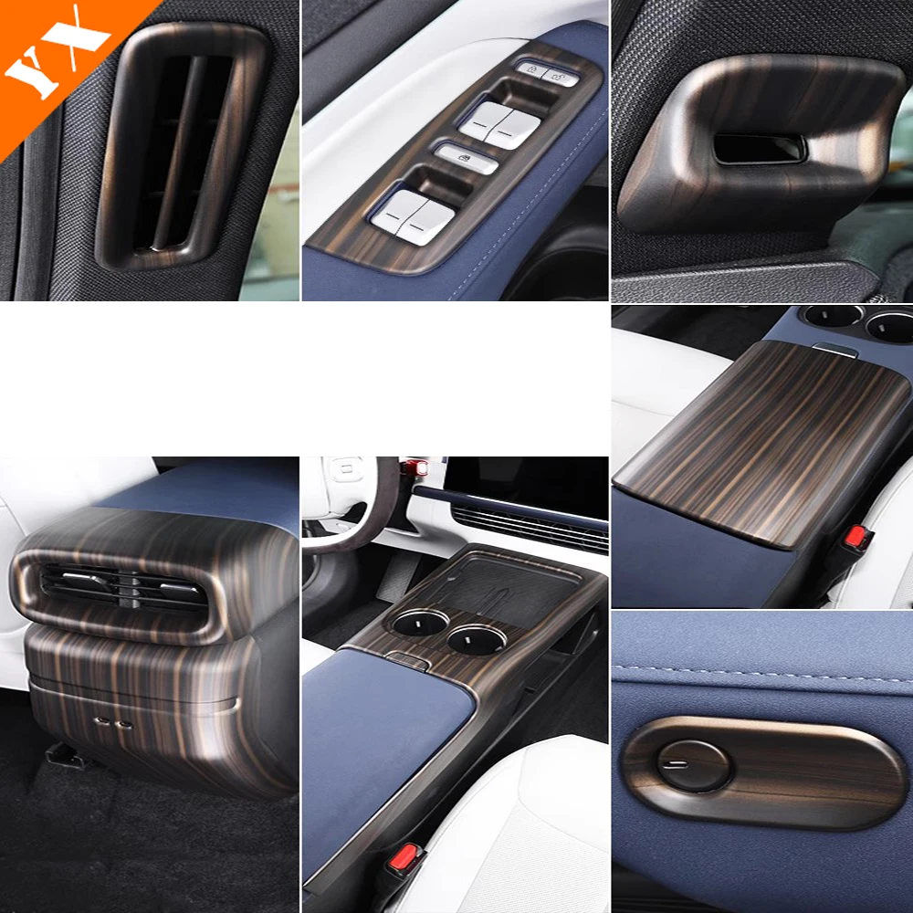 

For For xpeng g6 2024 2025 accessories Car Window Lift Panel,Inner Handle Frame,Steering Wheel Cover,Rear Armrest,Gear Cover