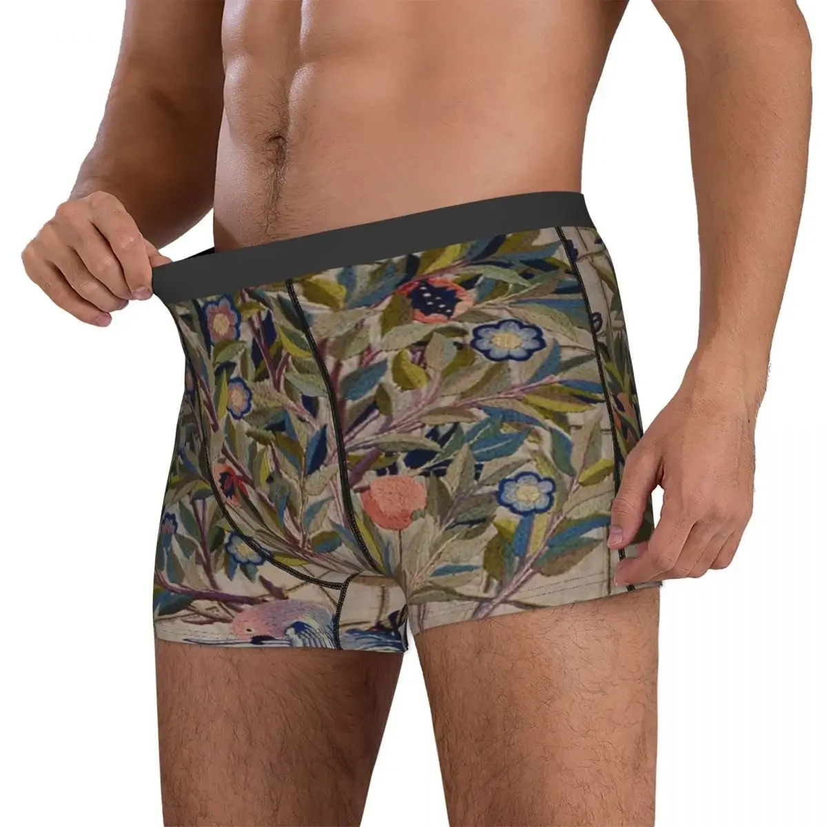 Boxer Underpants Shorts William Morris Kelmscott Trellis Embroidery Panties Male Comfortable Underwear for Homme Man