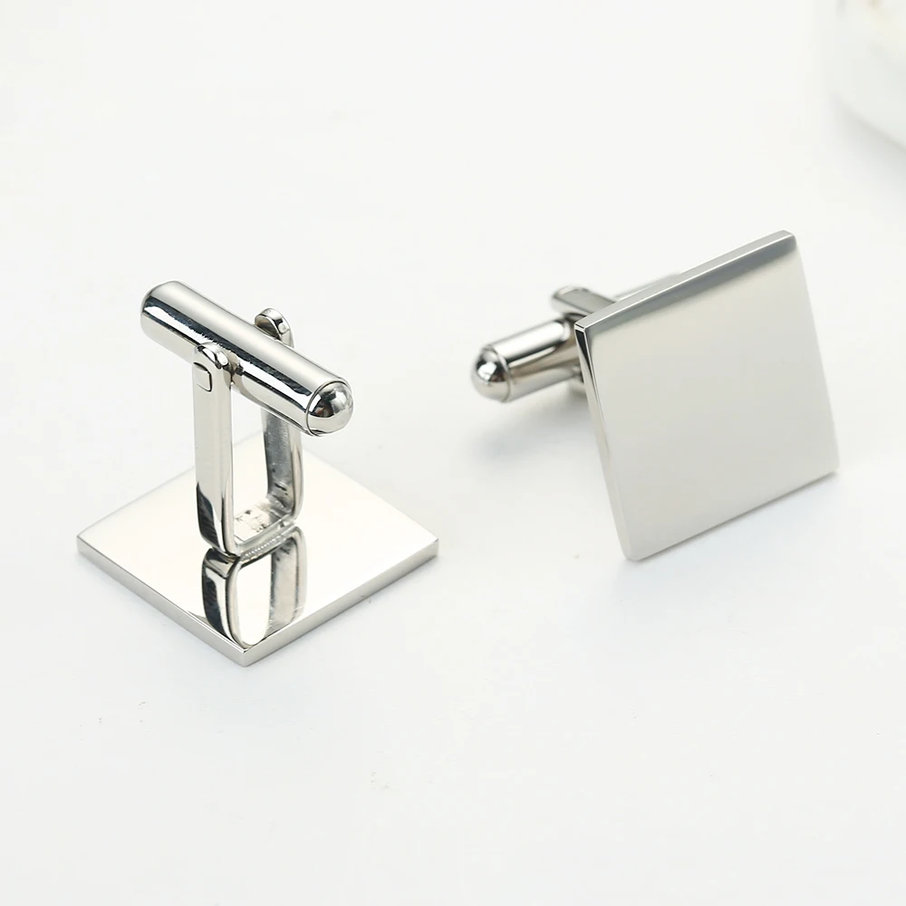 Novelty Hot Selling Cufflinks High Quality Smooth Stainless Steel Laser Drawing Design Cuff Links Wedding Business Jewelley