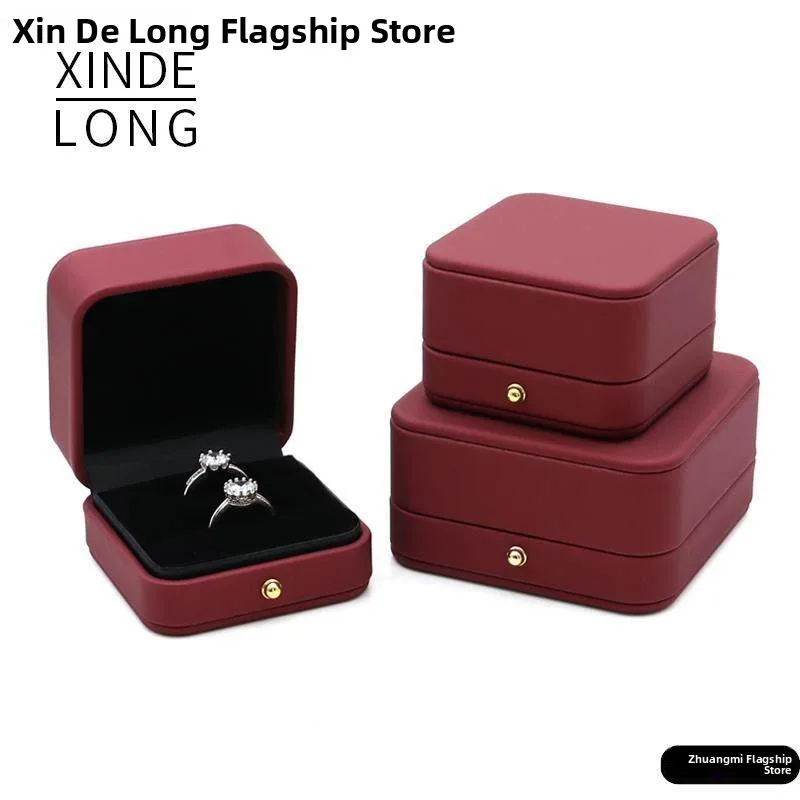 

High-End Creative Jewelry Packaging Box Engagement Ring Box Necklace Bracelet Box Qixi Festival Luxury PU Leather Storage Case