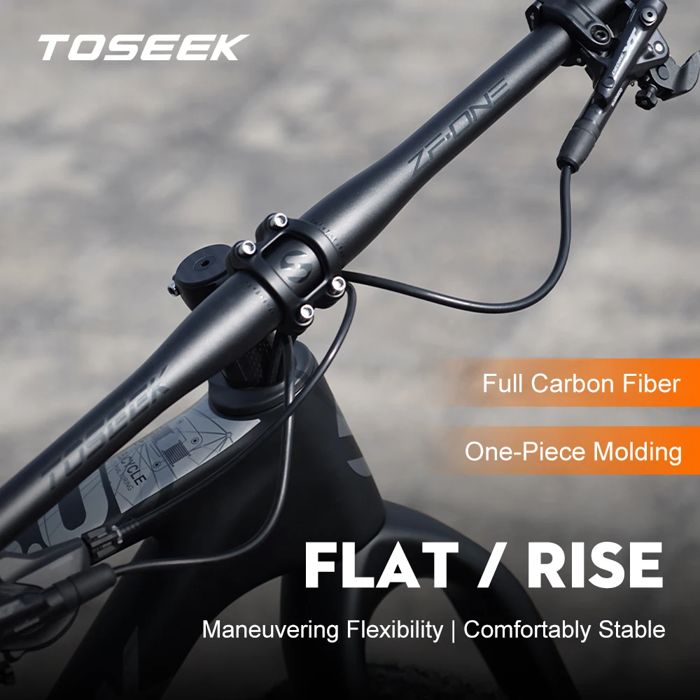TOSEEK ZF-ONE MTB Carbon-Lenker Fahrradlenker 31,8*580-720/740/760mm Matt Schwarz Lenker für Mountainbike-Zubehör