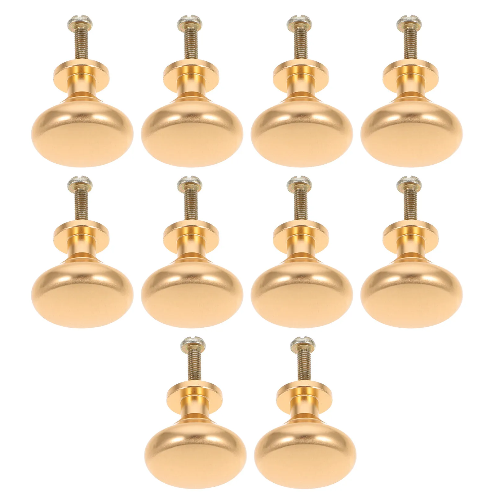 

10Pcs Single Hole Golden Round Pull Knobs for Cabinets Drawers Dressers Wardrobes Cupboard Closet Elegant Strong Corrosion