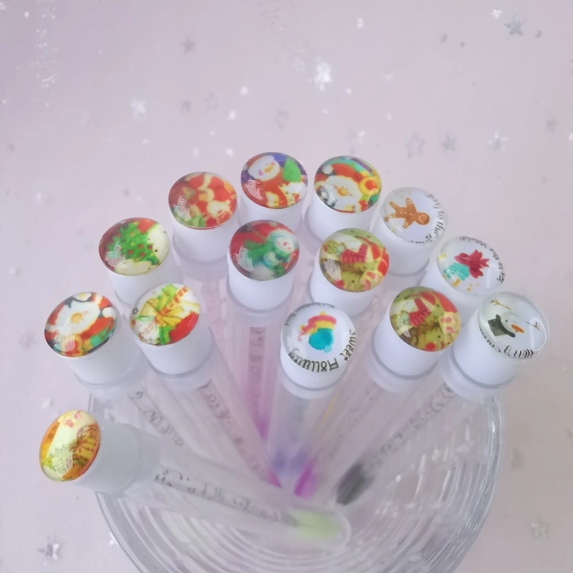 Custom Private Label Herbruikbare Wimper Lash Brush Tube Kerstcadeau Winter Sneeuw Kerstman Herten Kerst Wimper Lash Brush in Tube