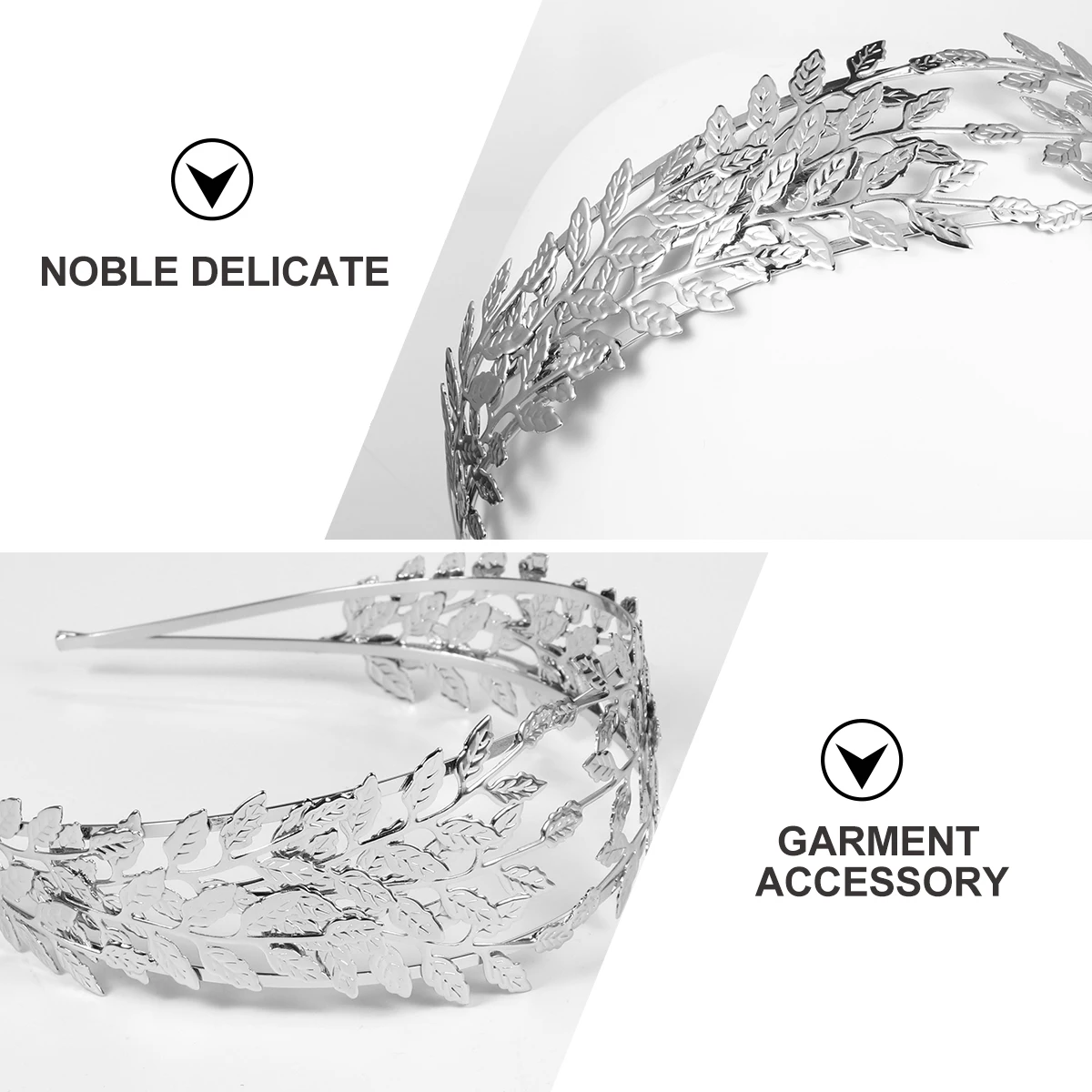 

1Pcs Baroque Hair Hoop Alloy Leaf Design Lightweight Bridal Headband Charming Party Hair Accessory for Wedding Carnival Mask