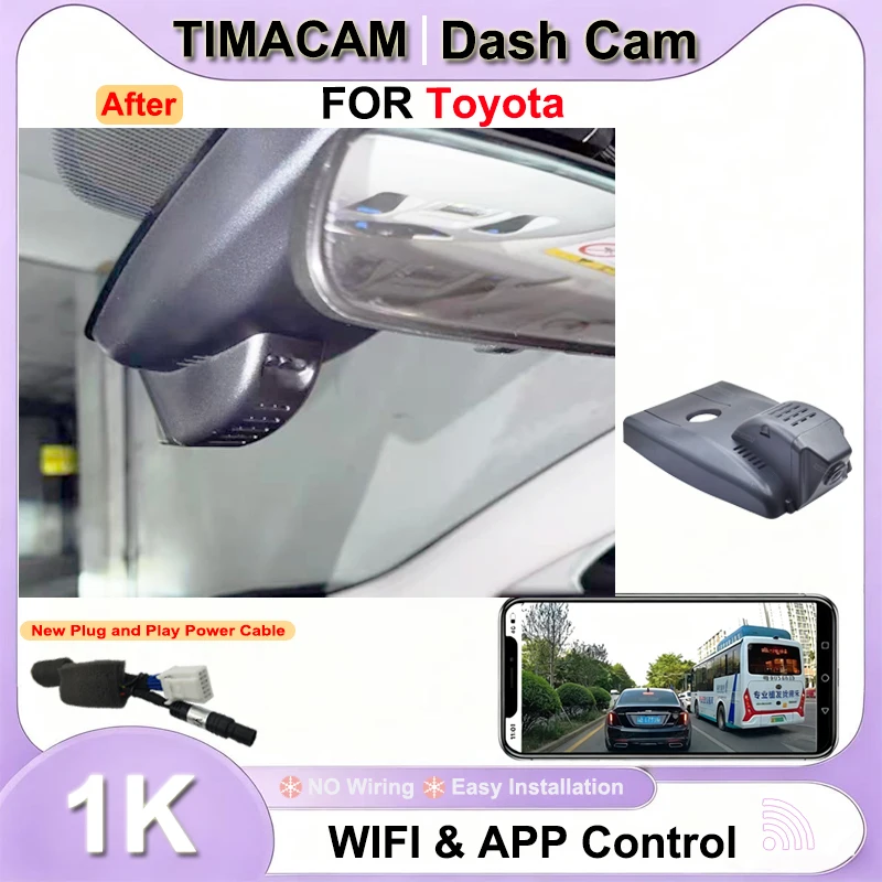 TIMACAM HD 1080P WLAN Plug-and-Play Videorekorder Dashcam für Toyota CHR LE XLE fwd awd 2016-2021 für Toyota IZOA 2018-2021