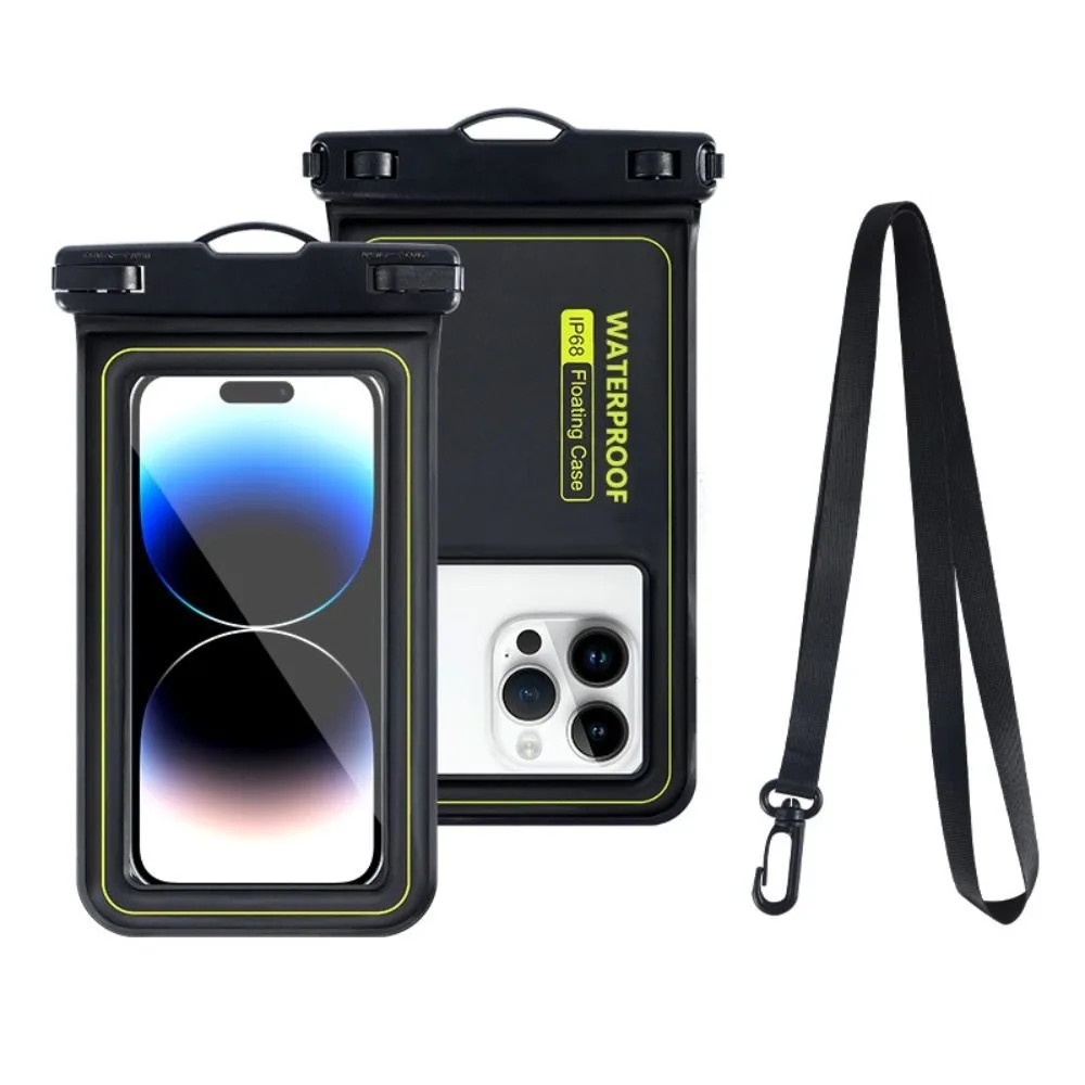 Bubble Float wasserdichte Handyhülle mit abnehmbarem Riemen, Touchscreen, Crossbody-Schwimm-Aufbewahrungstasche, ultradünn, universell