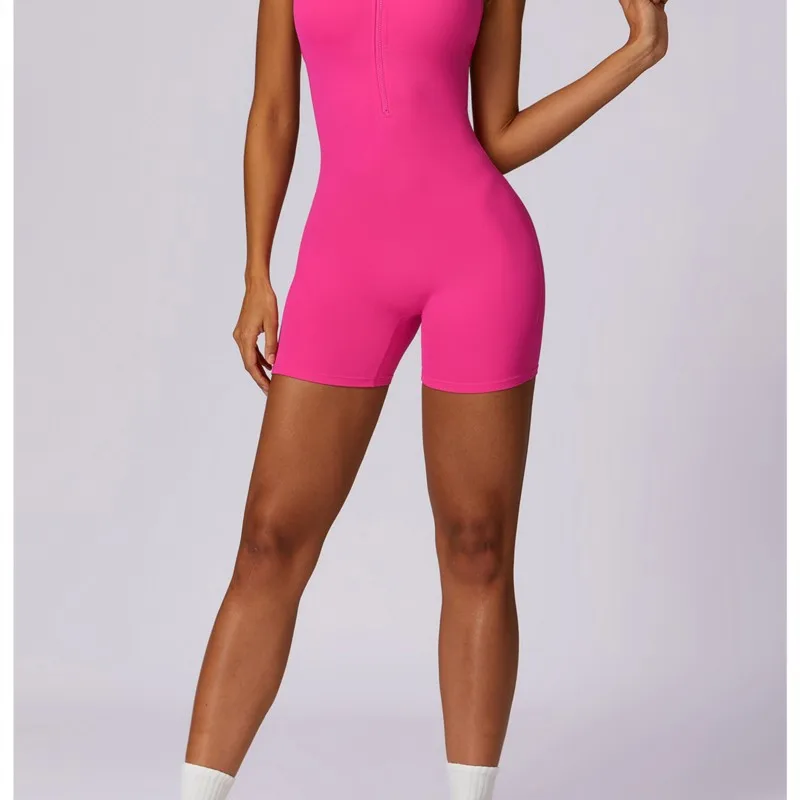 

Sexy Hollow Backless Scrunch Butt Sport Jumpsuit Short Woman One Piece Gym Outfit Sleeveless
