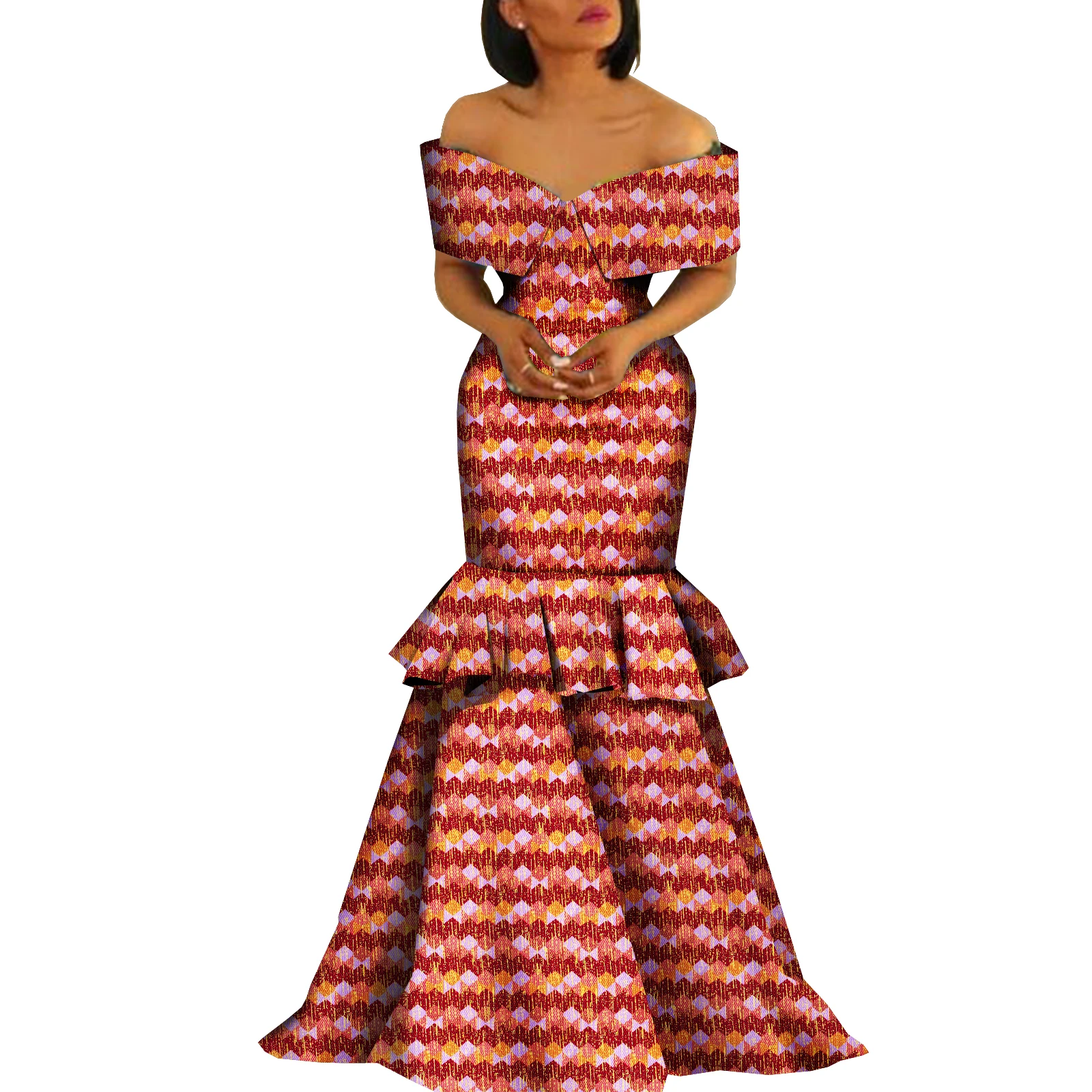 African Wax Print Dress for Women Party Wedding Dress Elegant African Clothes Women Dashiki