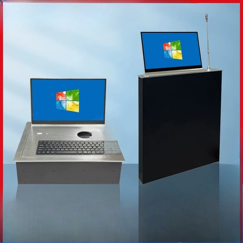 

LCD screen lifter, paperless conference system conference table flip table ultra-thin display computer stand
