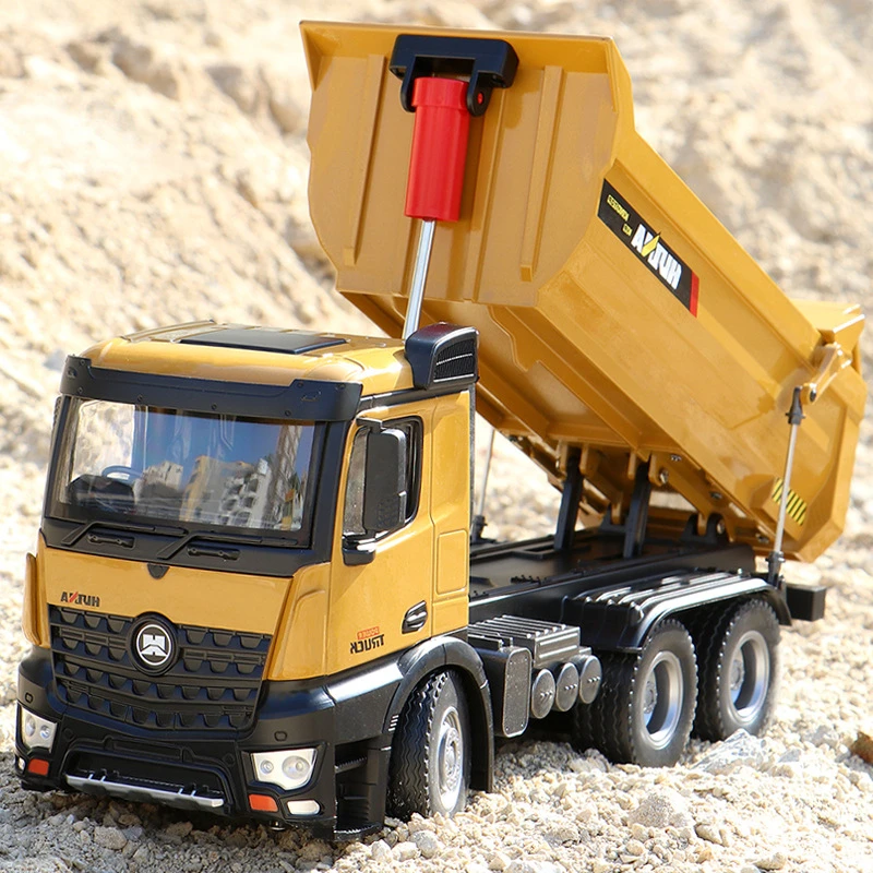 582 Ten Channel 1:14 Alloy Dump Truck Dump Truck Remote Control Big Pull Soil Children's Toy Construction Vehicle