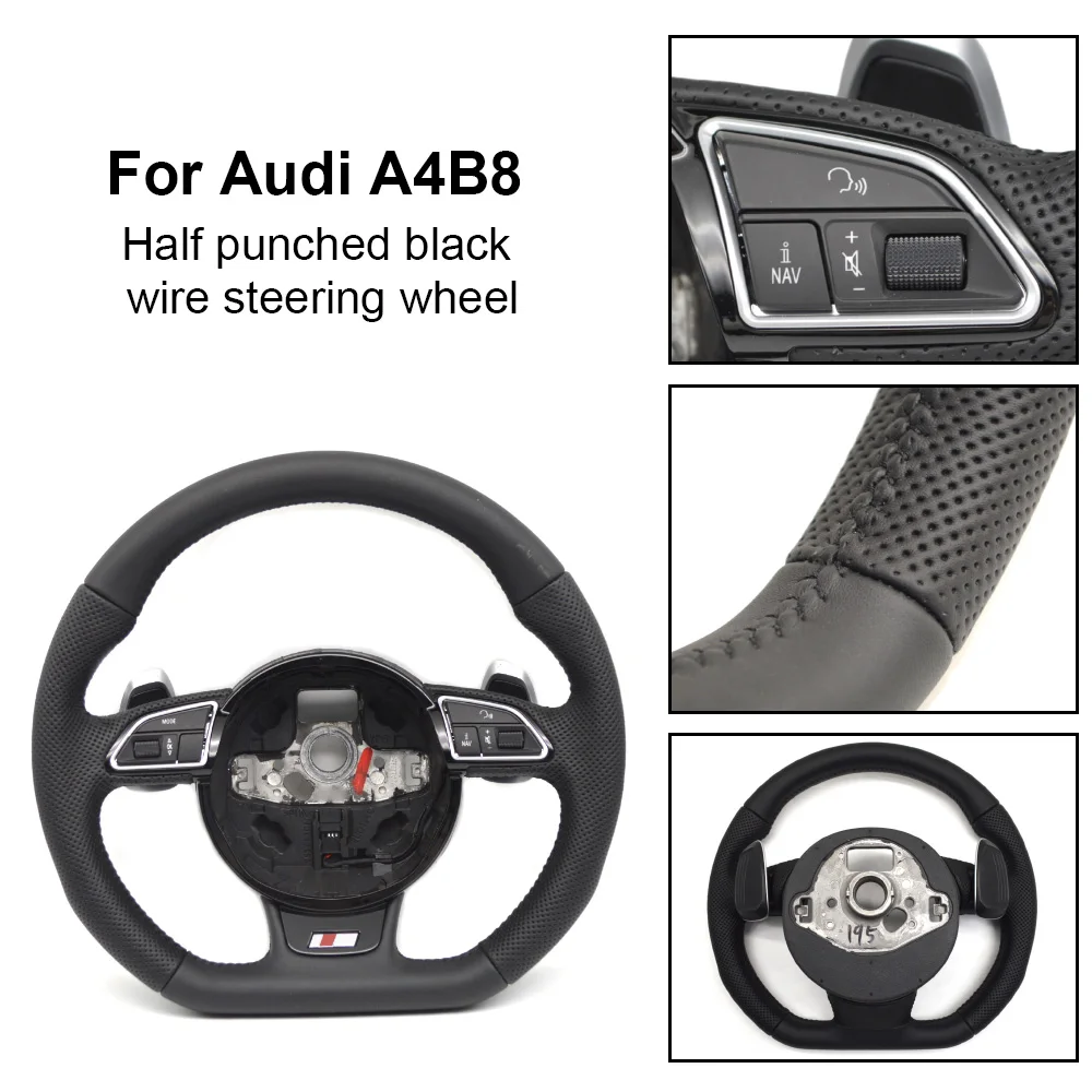 Semi perforated sports steering wheel, suitable for Audi A4 B8 Q3 A3 8V