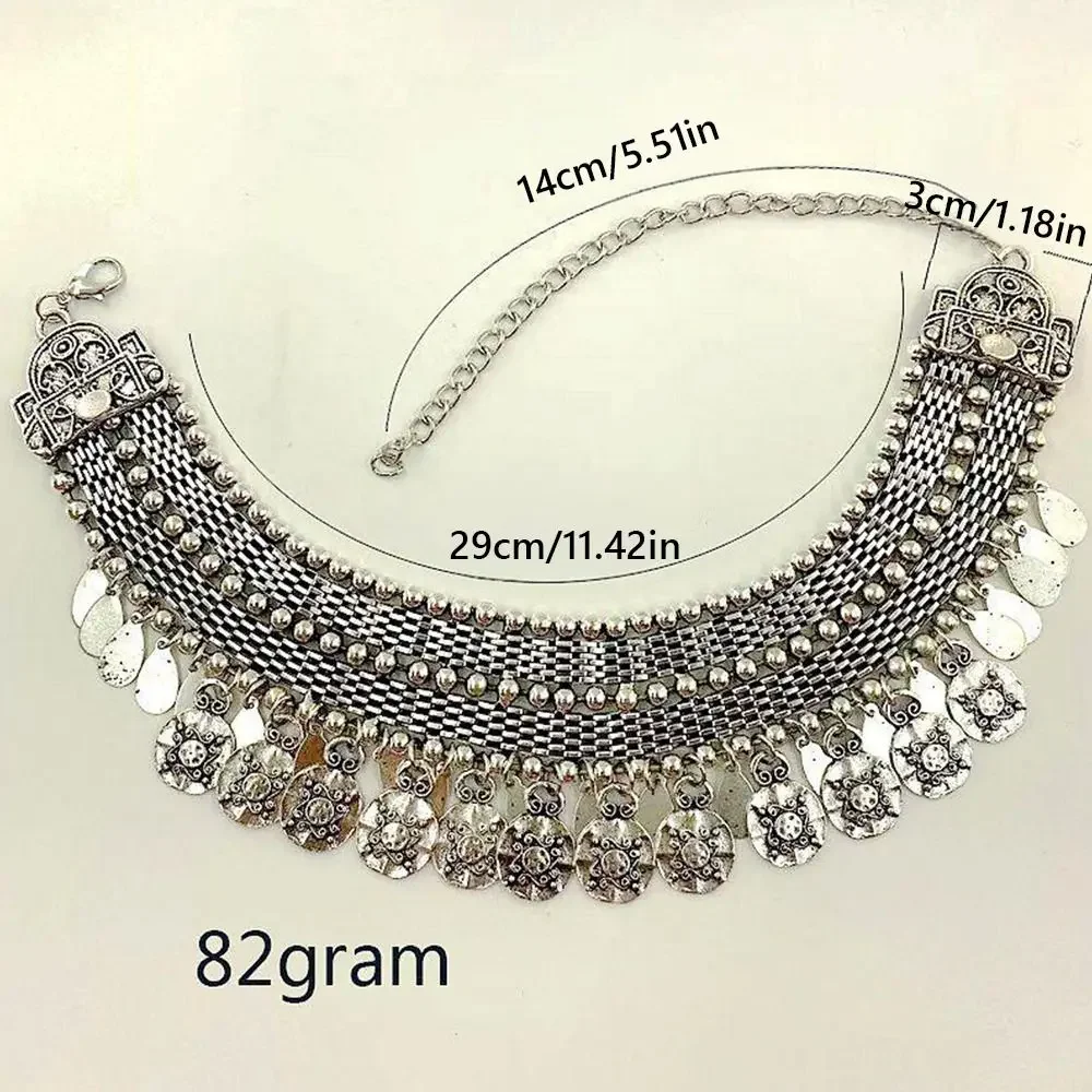 خمر بوهو هندسية سبيكة عملة شرابة قلادة القلائد مكتنزة موضة بوهيميا الغجر التركية القلائد مجوهرات العرقية