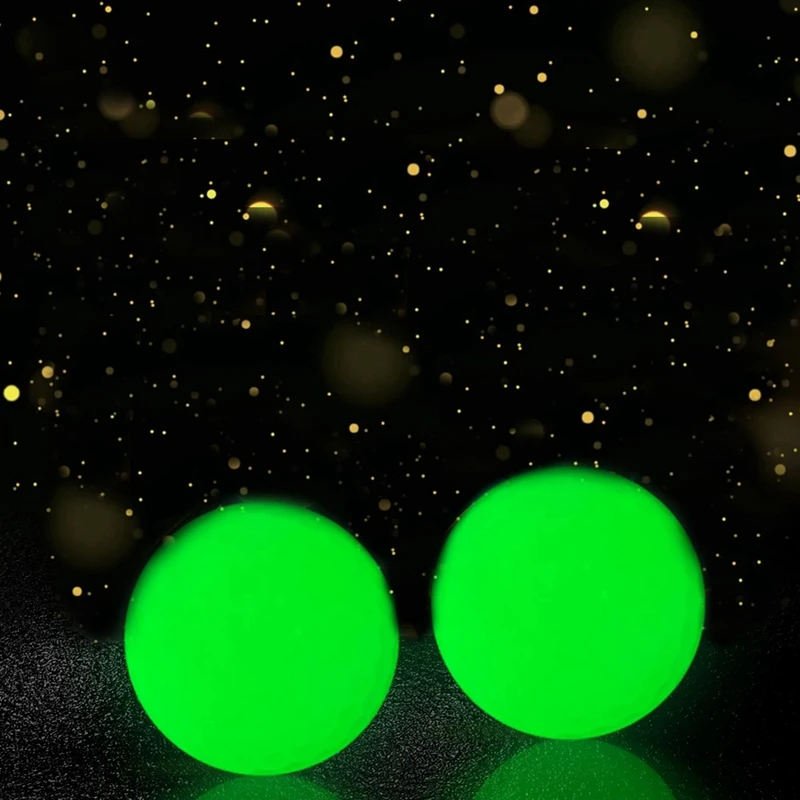 2 pelotas de Golf nocturnas de piezas, ultrabrillante pelota de Golf, la oscuridad, de larga duración, solo requiere luz UV