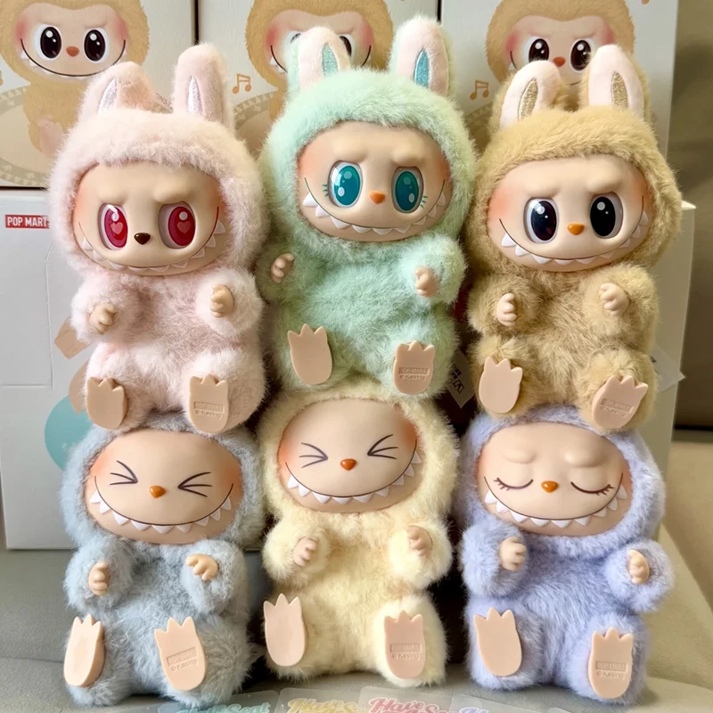 Asli Monster Labubu Duduk Pesta Macaron Wajah 2.0 Seri Liontin Mainan Boneka Ransel Kotak Misteri Gantungan Kunci Hadiah Natal Anak Perempuan