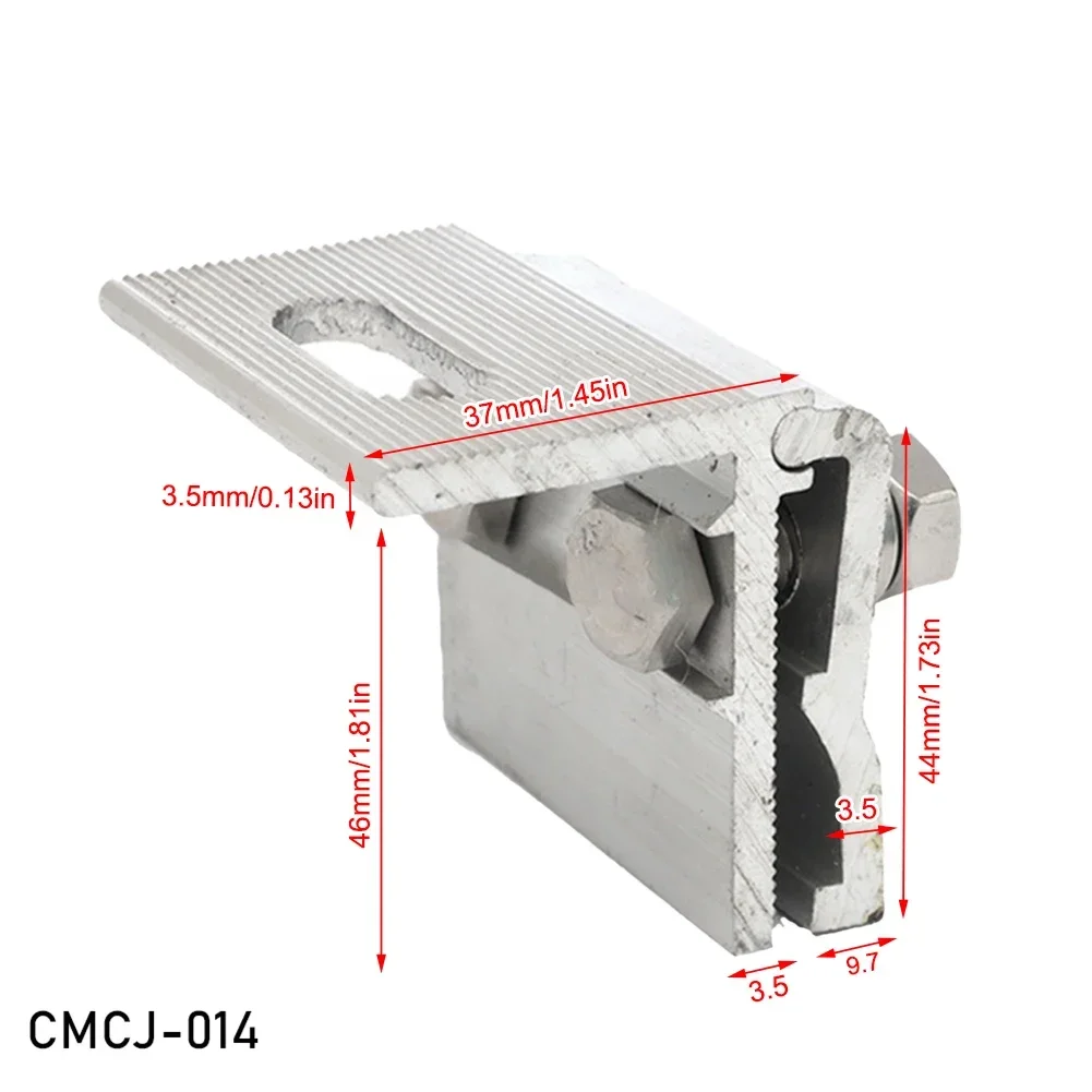 Sistema di scaffalature per moduli solari fotovoltaici Morsetto per tetto in metallo Morsetto per tetto in lega di alluminio CMCJ-014 Morsetti per