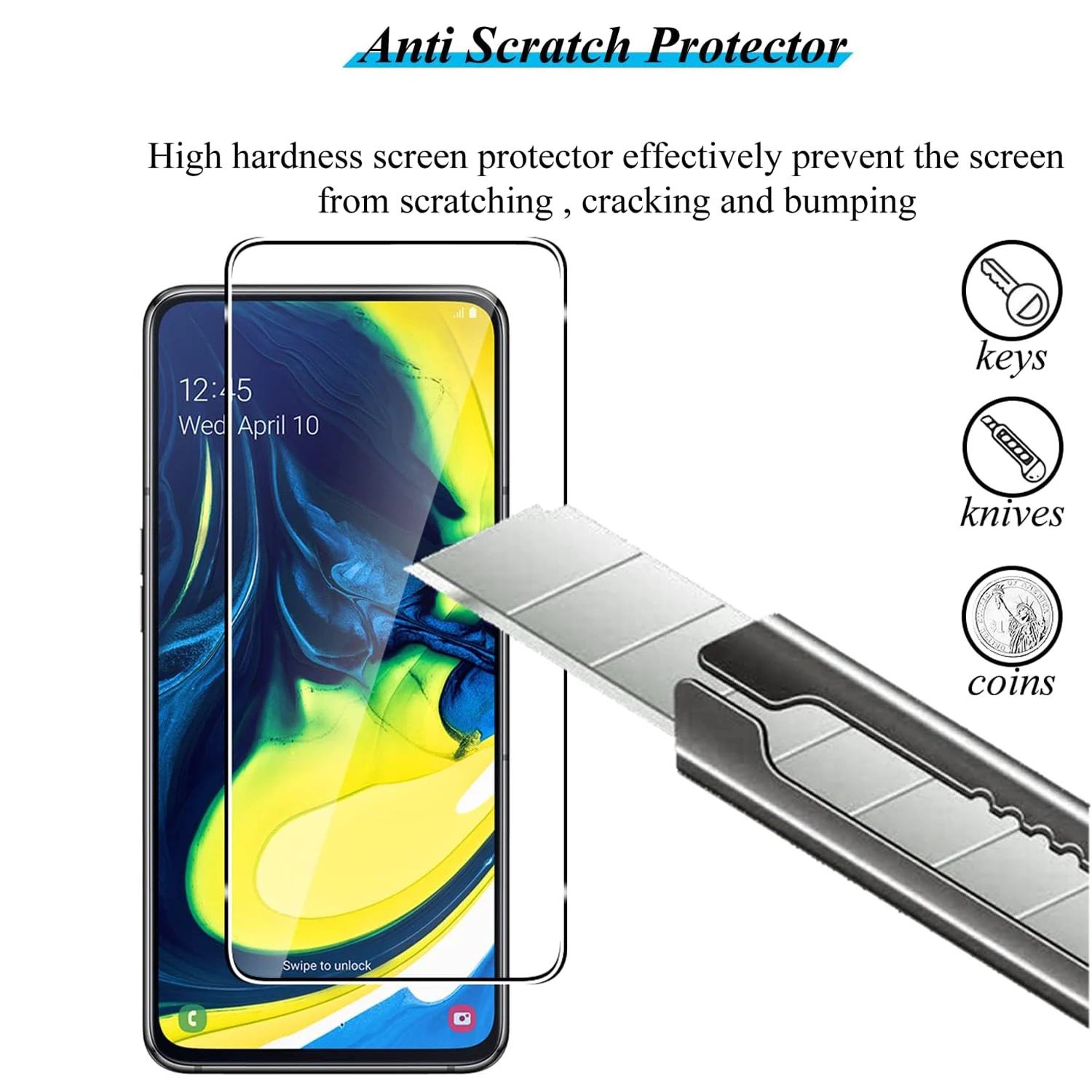 2/3/4Pcs 9H Tempered Glass For Samsung Galaxy A80 Screen Protector Glass Film