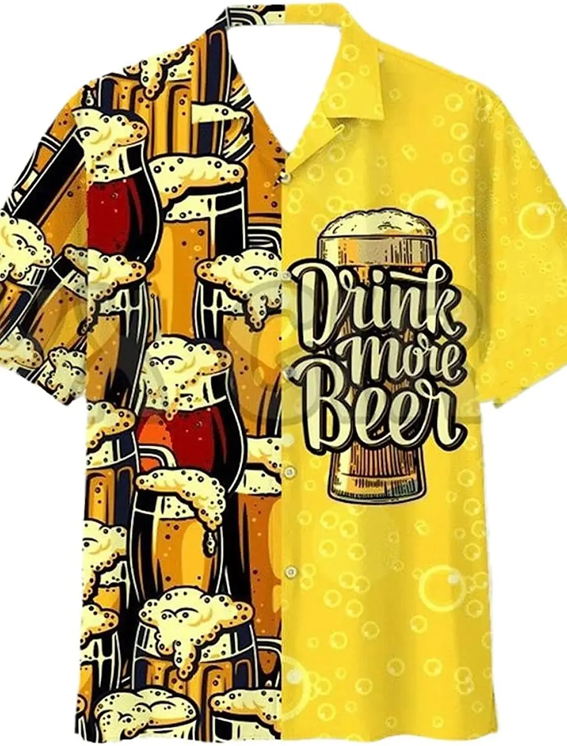 Herren hemd Sommer Hawaii hemd Grafik drucke Bier Turndown lässig Kurzarm druck Button-Down-Kleidung Kleidung tropisch