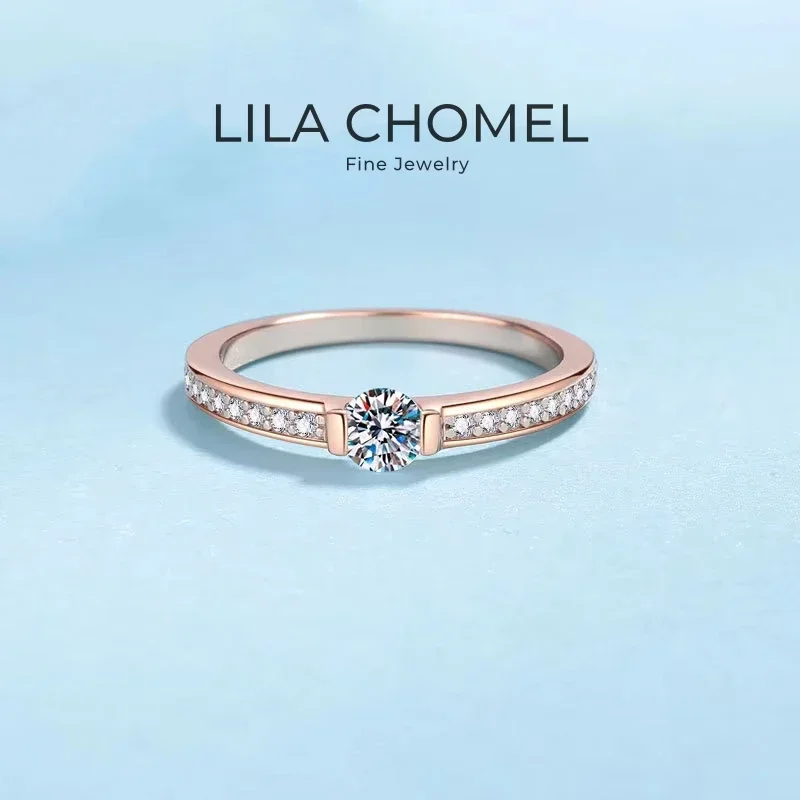 

Women Wedding Band 18K Rose Gold Girl Friend Valentine's Day 0.3CT Moissanite Diamond Daughter Birthday Gift Rings Fine Jewelry