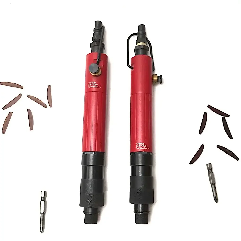 Tarboya auto stop air driver of different speed and torque range.Hex. F. Quick Change Chuck  Straight: For horizontal work