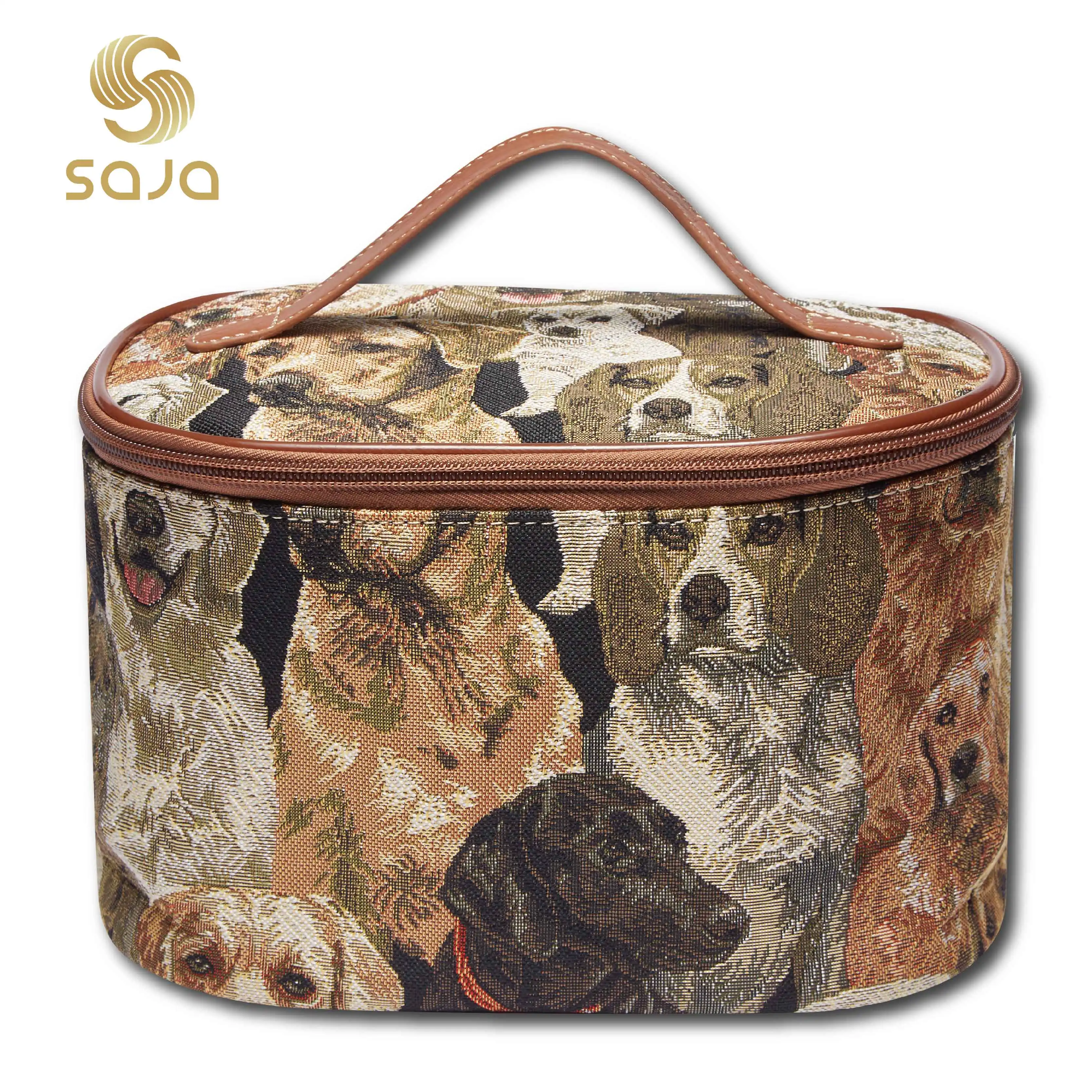 

SAJA Women Makeup Bag Zipper Cosmetic Bag Female Travel Make Up Beauty Toiletry Storage Organizer Case Cute Dog Animal Pattern