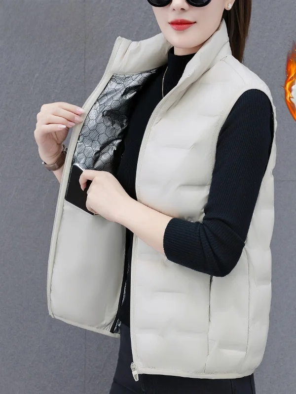 TUCANO Dames ort donsvest 2025, Herfst Winter Nieuwe Sle Mom Winddicht Warm Opstaande Kraag Jaet Bovenkleding Polyestervezel