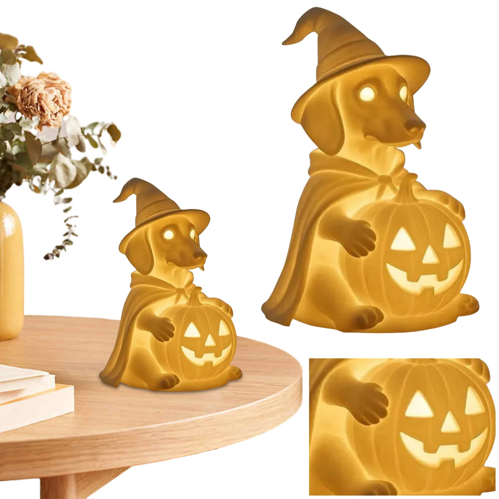 

Декорации на Хэллоуин: светящаяся фигурка собаки-призрака для дома, милый ночник-призрак для любителей собак