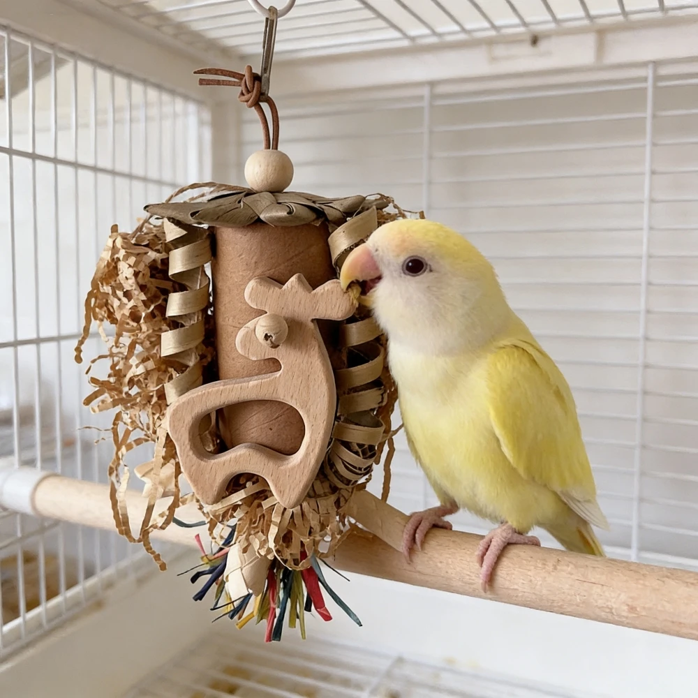 

Bird toys Parrot Shredding Toy Foraging Chew Toy with Paper Rope for Lovebirds, Parakeets, Cockatiels Small Birds
