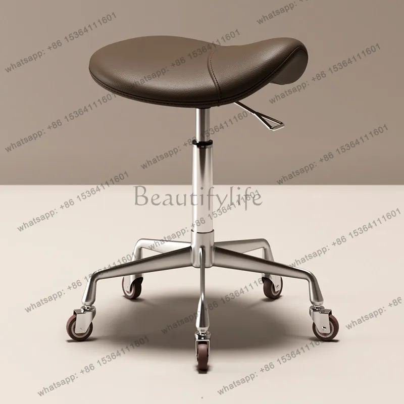 

Вращающийся подъемный круглый стул для парикмахерской, большой рабочий стул на колесиках